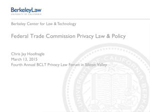 Federal Trade Commission Privacy Law & Policy