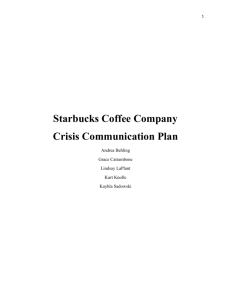Starbucks Coffee Company Crisis Communication Plan