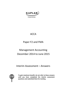 ACCA Paper F2 and FMA Management Accounting December 2014