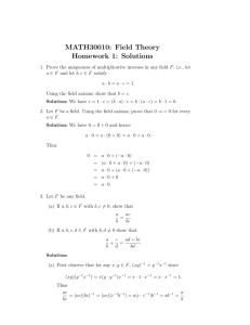 MATH30010: Field Theory Homework 1: Solutions