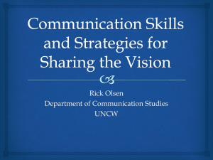 Communication Skills and Strategies for Sharing the Vision