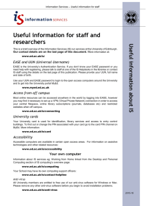 Useful information for staff and researchers