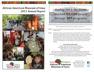 2011 Annual Report - African American Museum of Iowa