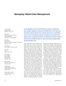 Managing Oilfield Data Management