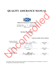 quality assurance manual