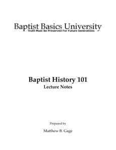 Notes  - Baptist Basics