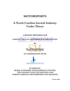 MOTORSPORTS A North Carolina Growth Industry Under Threat