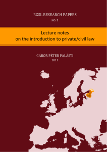 Lecture notes on the introduction to private/civil law