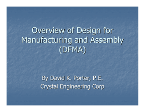 Overview of Design for Manufacturing and Assembly (DFMA)