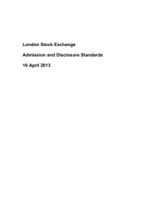 London Stock Exchange Admission and Disclosure Standards 16