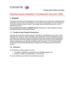Canadian Access Federation: Trust Assertion Document