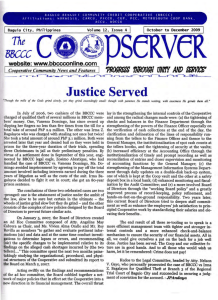 Justice Served - Baguio-Benguet Community Credit Cooperative