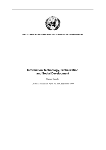 Information Technology, Globalization and Social Development
