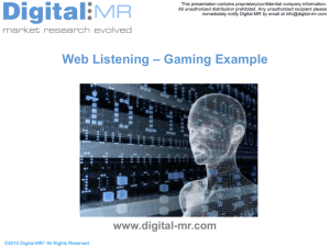 Web Listening – Gaming Example