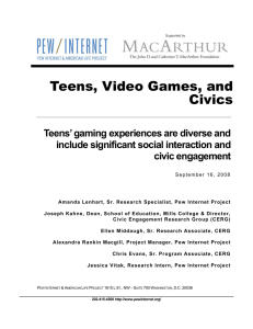 Teens, Video Games, and Civics