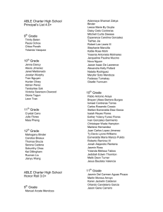 ABLE Charter High School Principal's List 4.0+ 9 Grade 10 Grade 11