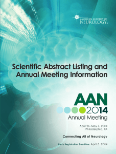 the 2014 Annual Meeting Scientific Abstract Listing