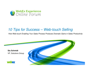 10 Tips for Success – Web-touch Selling
