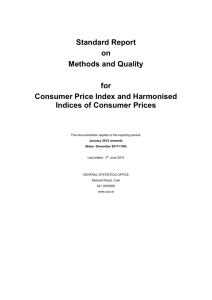 Standard Report on Methods and Quality for Consumer Price Index