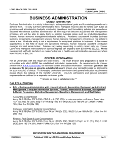 business administration - Articulation