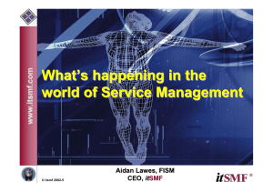 What's happening in the world of Service Management Aidan Lawes