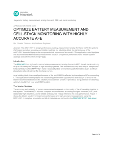 Optimize Battery Measurement and Cell-Stack Monitoring