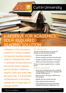 e-Reserve for academics: your required reading solution [ 226KB]