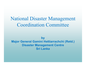 TOR for National Disaster Management Coordination Committee