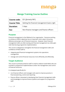Mango Training Course Outline