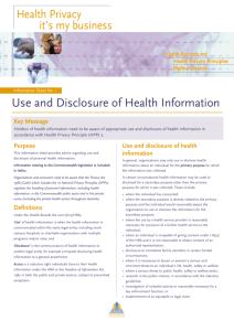 Use and Disclosure of Health Information