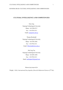 cultural intelligence and competencies