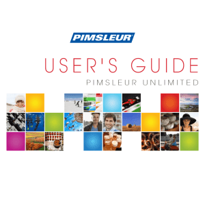 USER'S GUIDE - Pimsleur Unlimited
