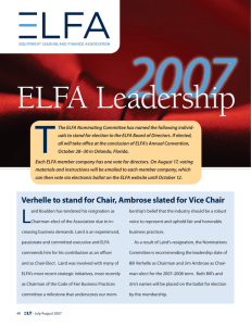 Verhelle to stand for Chair, Ambrose slated for Vice Chair 2007