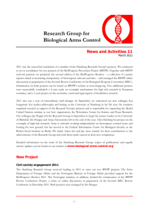Activity Report No. 11 - Research Group for Biological Arms Control