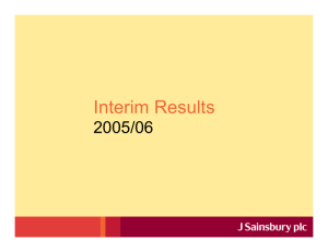 Interim Results - J Sainsbury plc