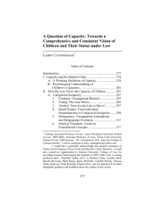 A Question of Capacity - Journal of Juvenile Law & Policy