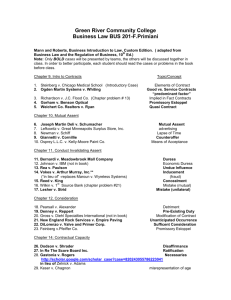 BUS& 201 Case List - Green River Community College
