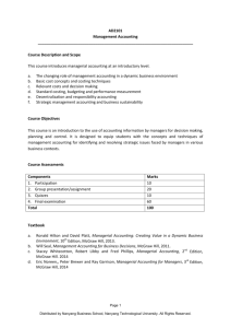 AD2101 Management Accounting - Nanyang Technological University
