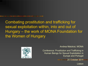 Combating prostitution and trafficking for sexual exploitation within