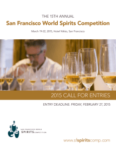 2015 SF World Spirits Competition Call for Entries
