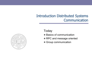 Introduction Distributed Systems Communication