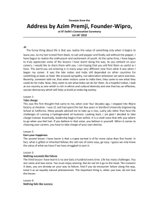 Excerpts from the Address by Azim Premji, Founder