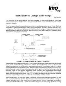 Mechanical Seal Leakage in Imo Pumps
