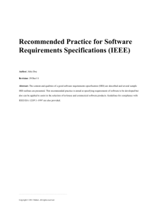 Recommended Practice for Software Requirements