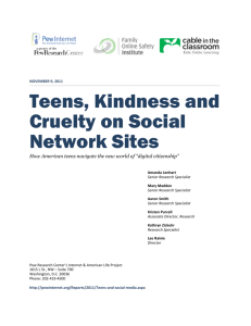 Teens, Kindness and Cruelty on Social Network Sites