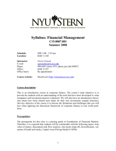 Syllabus: Financial Management