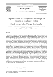 Organizational building blocks for design of distributed intelligent