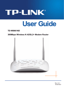 TD-W8961ND 300Mbps Wireless N ADSL2+ Modem Router - TP-Link