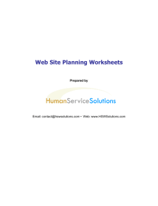 Web Site Planning Worksheets