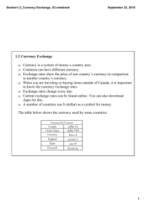 Section 1.2 Currency Exchange